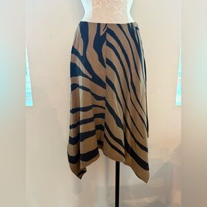 NWT Roberto Cavalli asymmetric skirt in a beige and black zebra print sz small 4